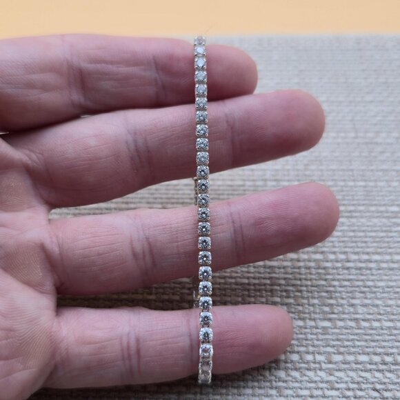 6+2 Inch Sterling Silver ALE Pandora Cubic Zirconia Bracelet A5204 - Picture 1 of 6
